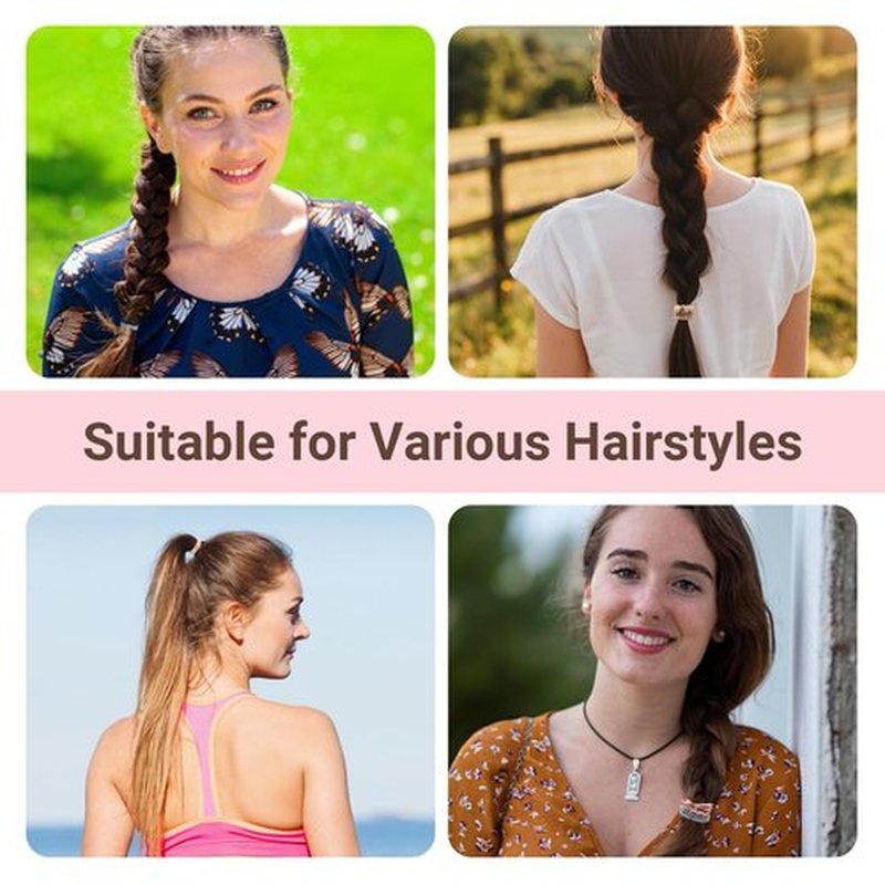 BESKIT 50 PCS Boho Hair Ties, 5 Styles Elastic Hair Tie Bracelets for Women, No Damage 2.36'' Hair Elastic Ponytail Holders for Girls with Thick, Thin and Long Hair