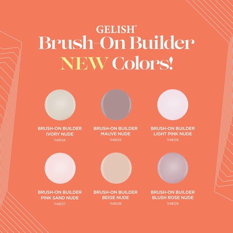 Gelish Brush-On Builder Gel – Professional Soak-Off Gel Polish for Extensions, Overlays, Nail Art – Self-Leveling, HEMA-Free, Vegan, Long-Lasting, UV/LED Curing (Clear, 15mL)