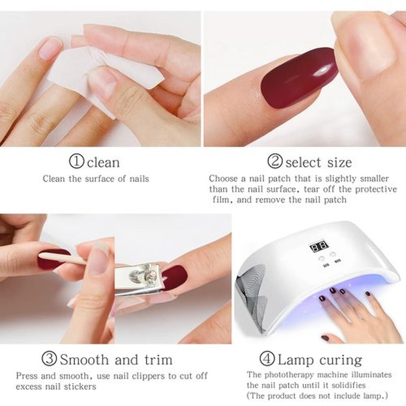 JMEOWIO Gel Nail Stickers Cream Pink Semi Cured Gel Nail Strips Wraps UV/LED Nails Art Design Decoration Accessories