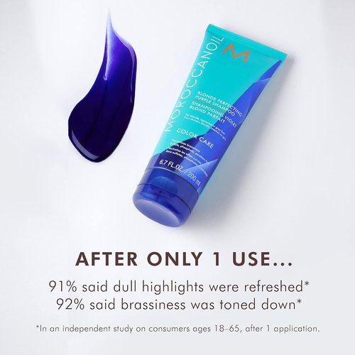 Moroccanoil Blonde Perfecting Purple Shampoo - Brightens Blonde Hair | 8.5 Fl Oz
