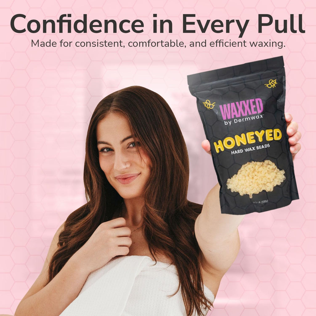 WAXXED Honeyed Hard Wax Beads 2.2 lb, Low-Temp Hair Removal Wax, Fast Melt