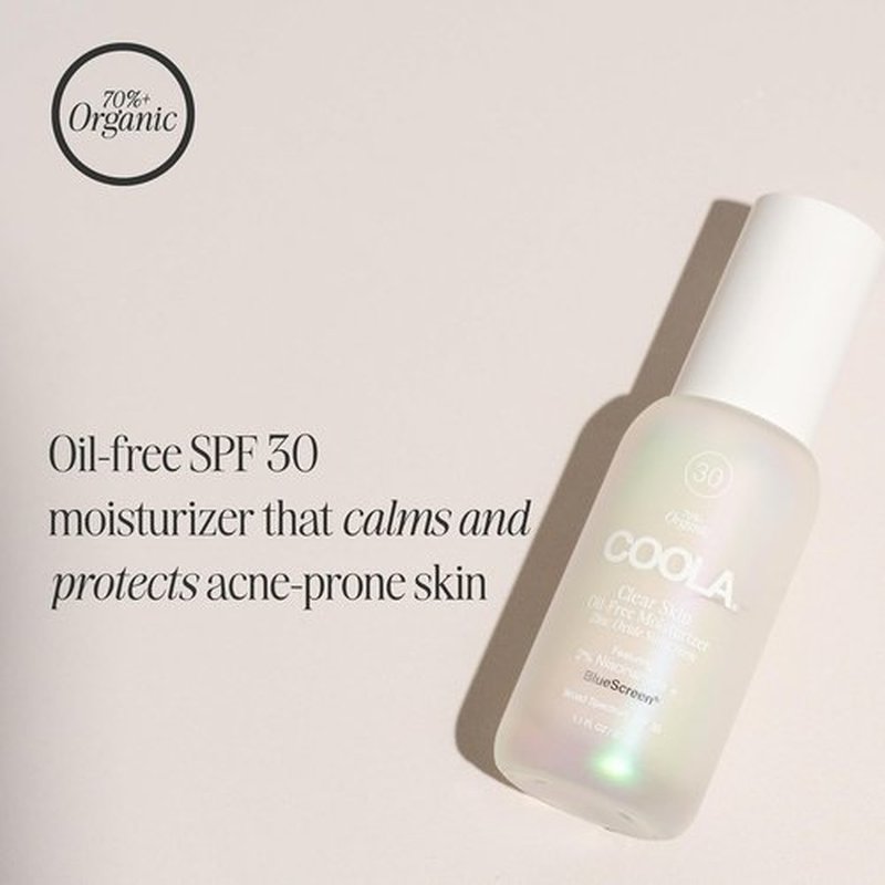 COOLA Clear Skin Oil-Free Moisturizer - SPF 30 Sunscreen with Niacinamide & Centella Asiatica | 1.1 Fl Oz