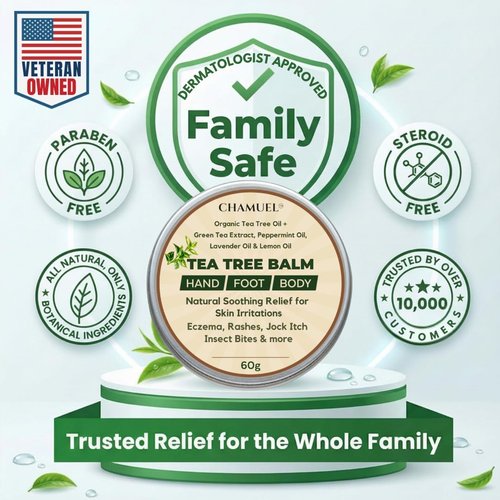 Skiennix Tea Tree Oil Balm - Soothing Itchy Skin Relief for Rashes, Bug Bites & More | Natural Formula, 1 Pack