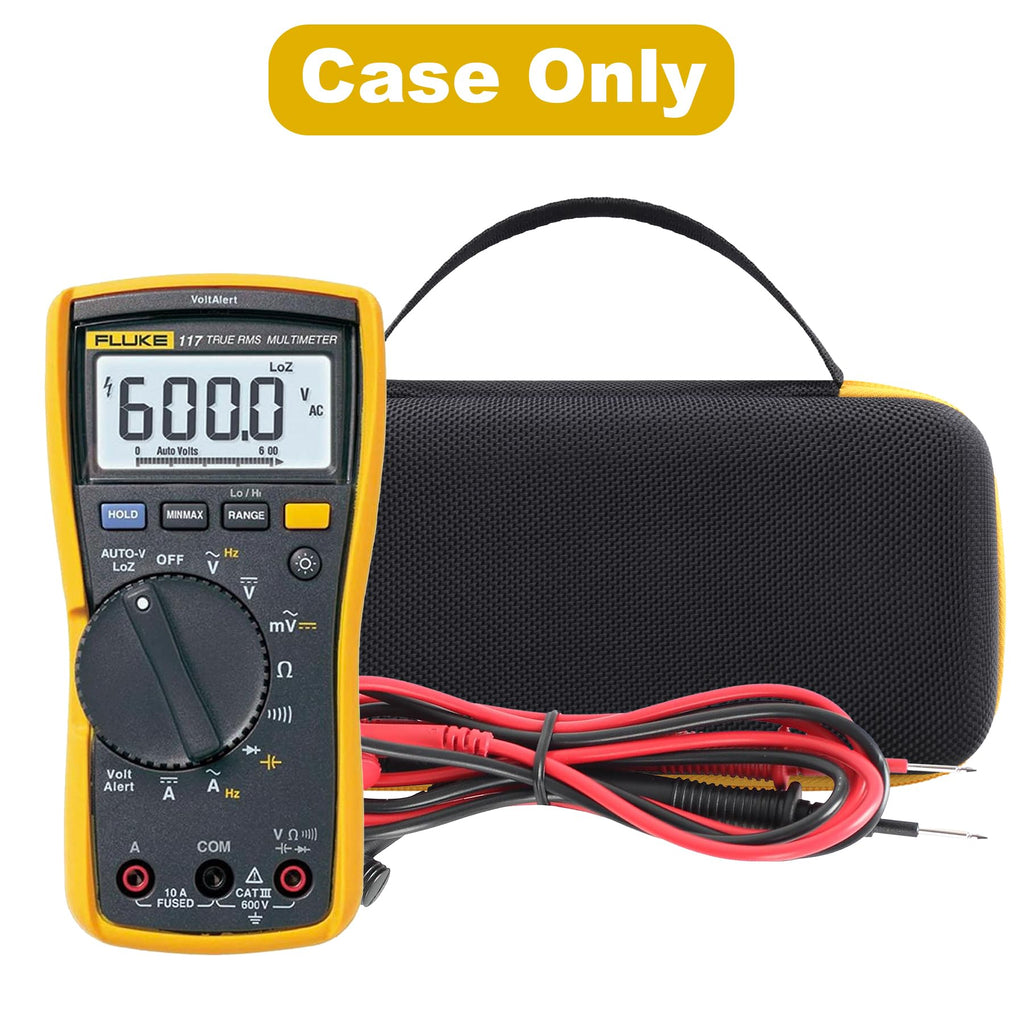 Aenllosi for Fluke 117/116/115/114/113 Digital Multimeter Hard Case, Fluke Volt Meter Organizer (Case Only)