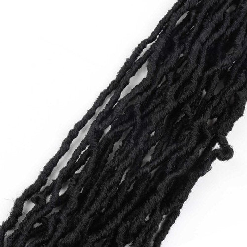 8 Packs Faux Soft Locs Crochet Hair Pre Looped 20 Inch Distressed Locs Crochet Butterfly Locs Wave Braids for Black Women (1B, 20 Inch(Pack of 8))