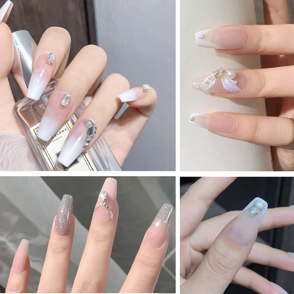 100 Pcs Diamond Jewelry Nail Charms for Nail Art Decoration Rhinestones, Gold/Silver Flatback Sparkle Horse Eyes Water Drop Square Zircon Claw Gems Nail Design Supplies