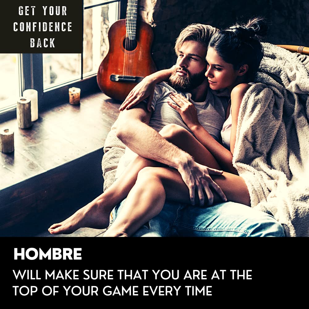 Hombre Male Enhancing Supplement – Add 2 in 60 Days With Our Enlargement Pills for Men Muscle Growth – Increase Size, Strength, Stamina – Endurance, Performance, Energy Booster - 60 Capsules