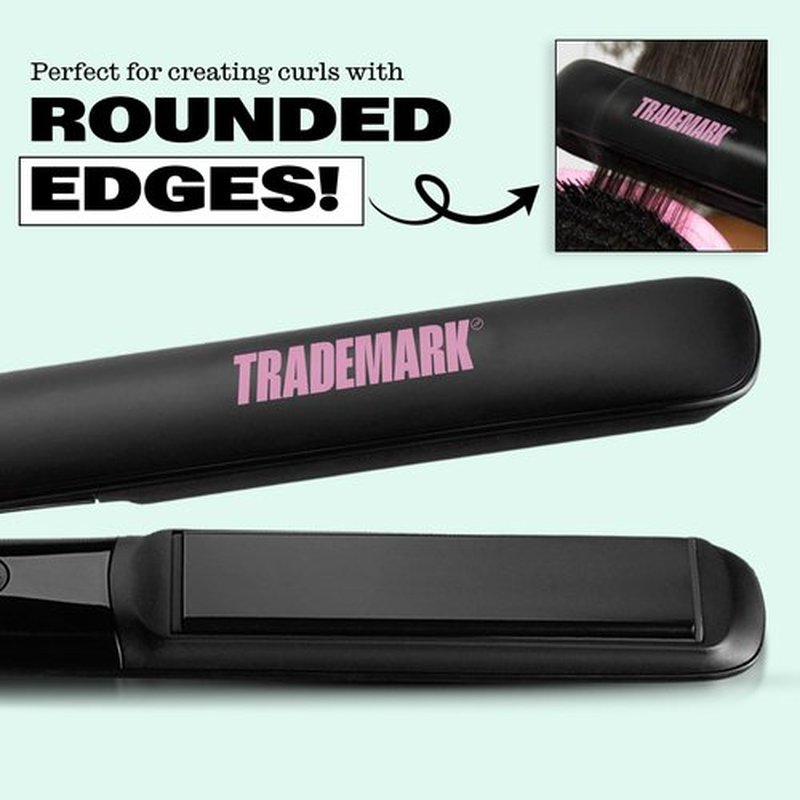 Trademark Beauty Cosmic Flat Iron Hair Straightener, 1 Inch Ceramic Flat Iron, Hair Straightener for All Hair Types Hair, Fast Heating - Black