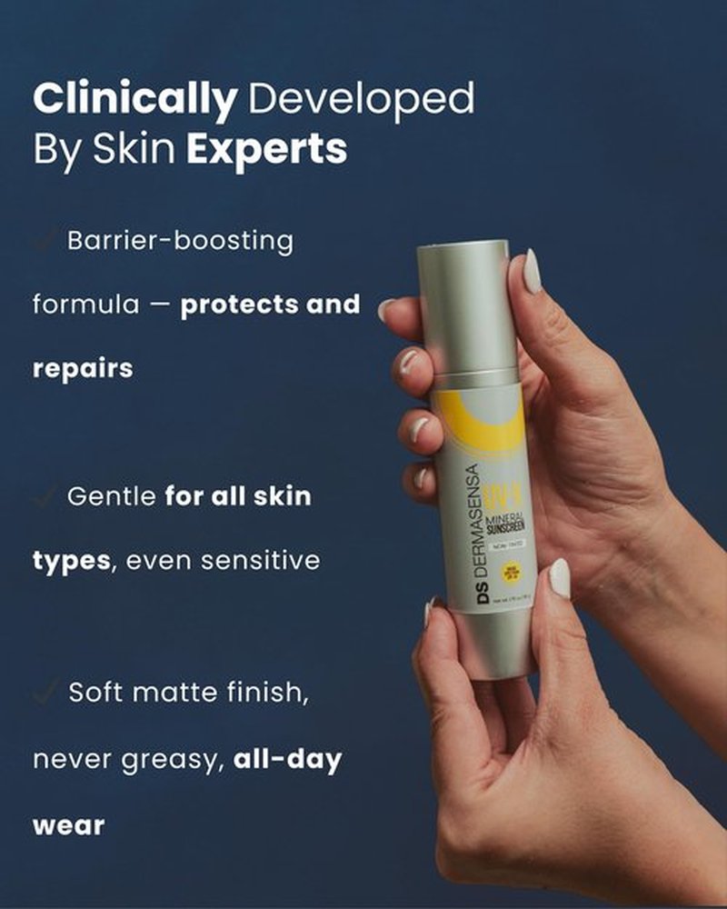 DS Dermasensa UV-X Mineral Sunscreen SPF 40 – Broad Spectrum Daily Facial Sunscreen, 1.75 oz (50g) (Non-Tinted)