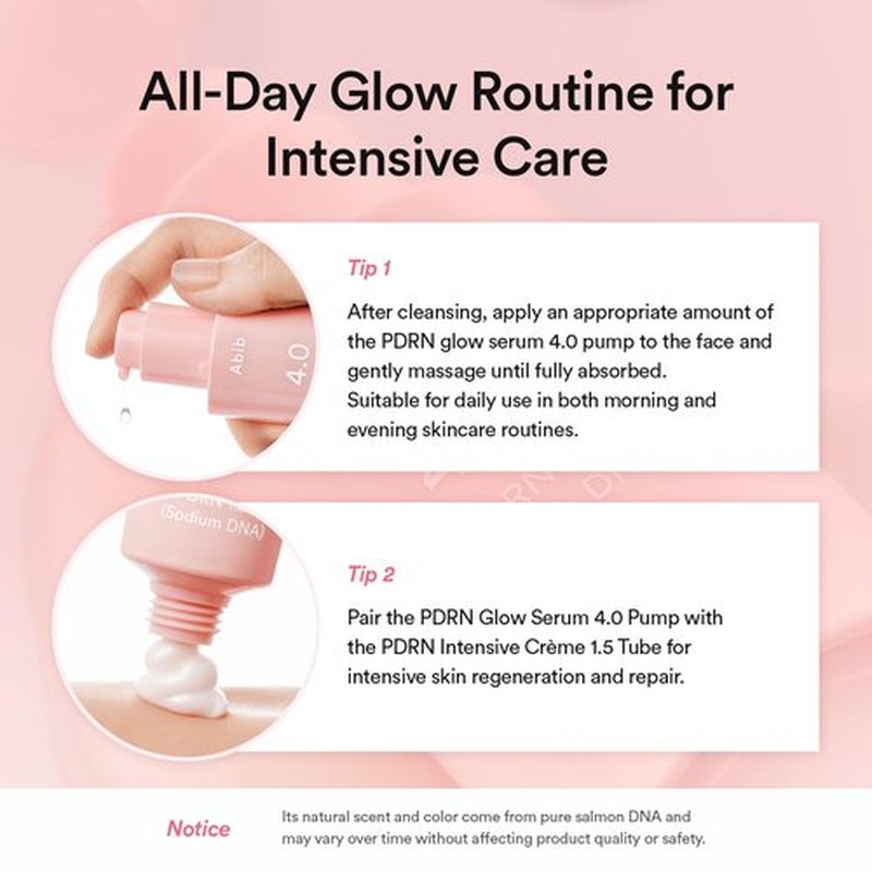 Abib PDRN Glow Serum 4.0 Pump 1.01 fl oz, 4% Salmon DNA PDRN, Skin Turnover & Revitalization Care, Elasticy, Skin Density, with Peptides, Hyaluronic Acid & Hydrolyzed Collagen, Korean Skin Care