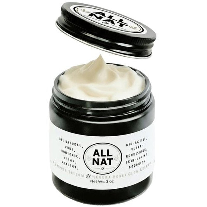 All Nat Whipped Beef Tallow & Manuka Honey Face Cream – Hydrating, Clean Beauty Moisturizer for Sensitive Skin, Natural Skincare, 3.0 oz