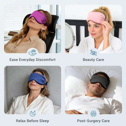 2PCS Cold Eye Mask: Cooling Eye Mask for Puffy Eyes, Headache, Migraines Relief - Cold Compress for Dark Circles, Tired Eyes, After Surgery - Reusable Gel Ice Pack, Weighted Sleep Mask(Black,Purple)