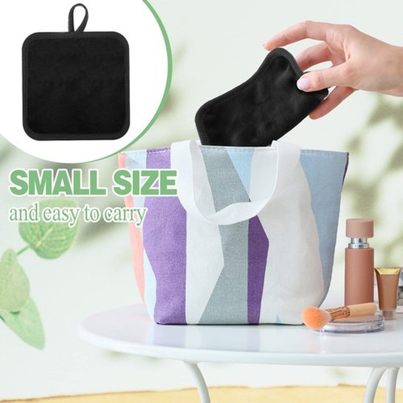 32 Pcs Makeup Remover Pads 5 x 5 Inch Soft Reusable Cloths for Eye Face Cloth Microfiber Washable Makeup Remover Towel Removal Cleaning Cloth for Women(Black)