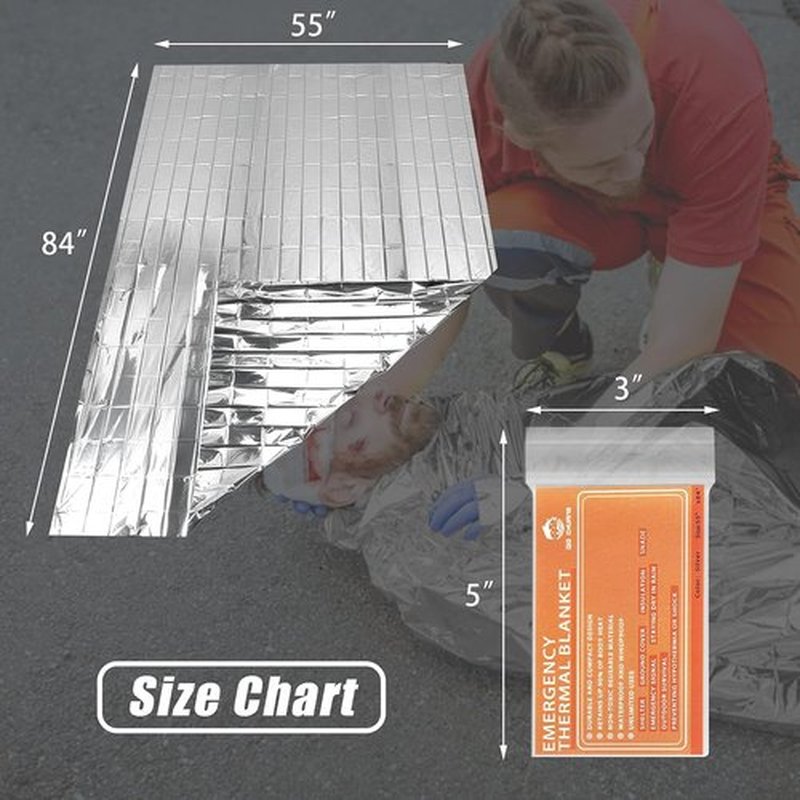 QIO CHUANG Emergency Mylar Thermal Blankets - 4-Pack Survival & Camping Blankets for Outdoors, Hiking, & First Aid