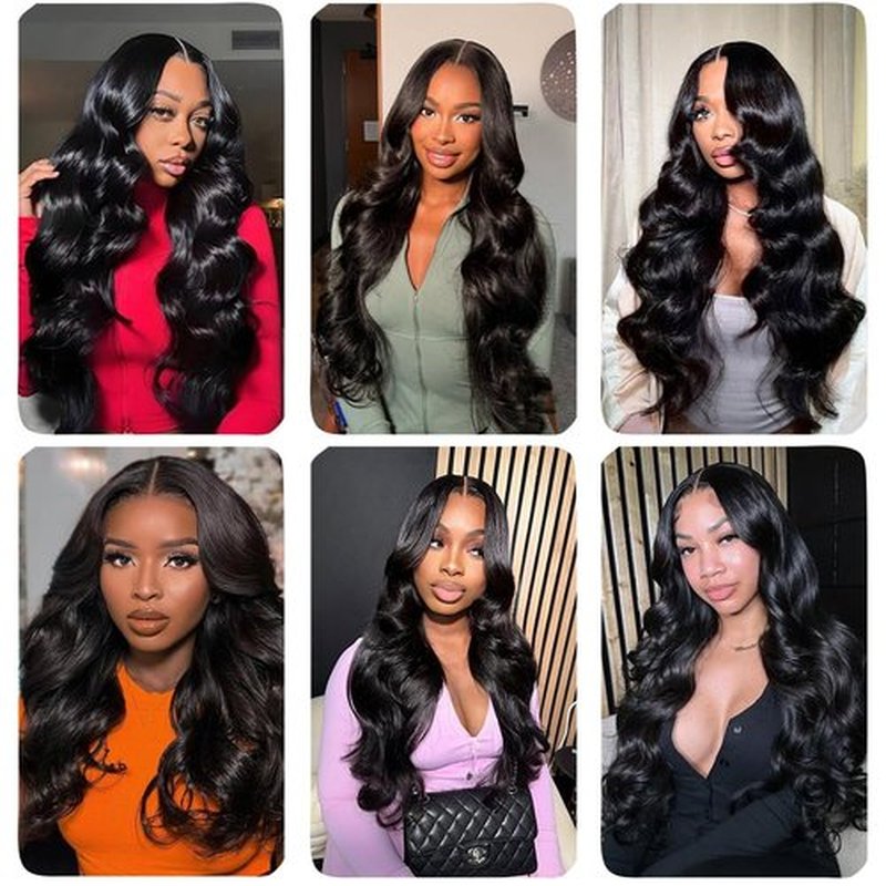 Amella 20 Inch U Part human hair Wig Full Head U Shape Clip in Wigs Upart Wig Human Hair Body Wave Half Wig Human Hair Extension for Black Women