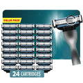 Mach 3 Razor Blade Refills for Men - 24PCS Compatible With Mach3 Razors, Triple-layer Manual Compatible with Mach 3 Razor Blades Refills Pack, Precisi