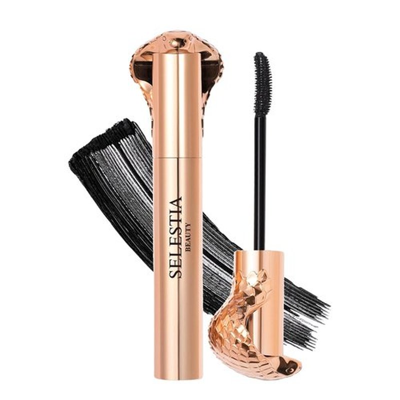 SELESTIA BEAUTY Black Mascara Queen Cobra - Volumizing & Curling Formula - Long-Lasting, Weather-Proof - 0.34 fl. oz.