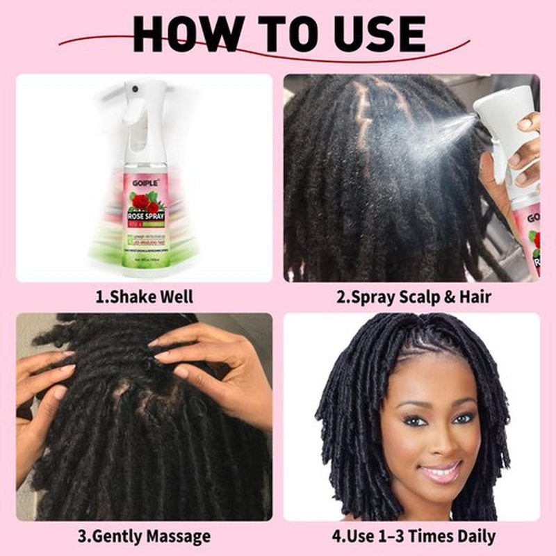 2PCS Rose Water for Hair Loc Spray Moisturizing Refreshing for Locs - Rose Water Hair Scalp Moisturizer - Hydrating Dreadlock Moisturizer to Nourish the Scalp Rosewater & Peppermint Spray Prevents Dry