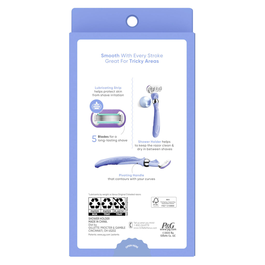 Gillette Venus Deluxe Smooth Swirl Women's Razor Handle + 2 Blade Refills (Pack of 2)