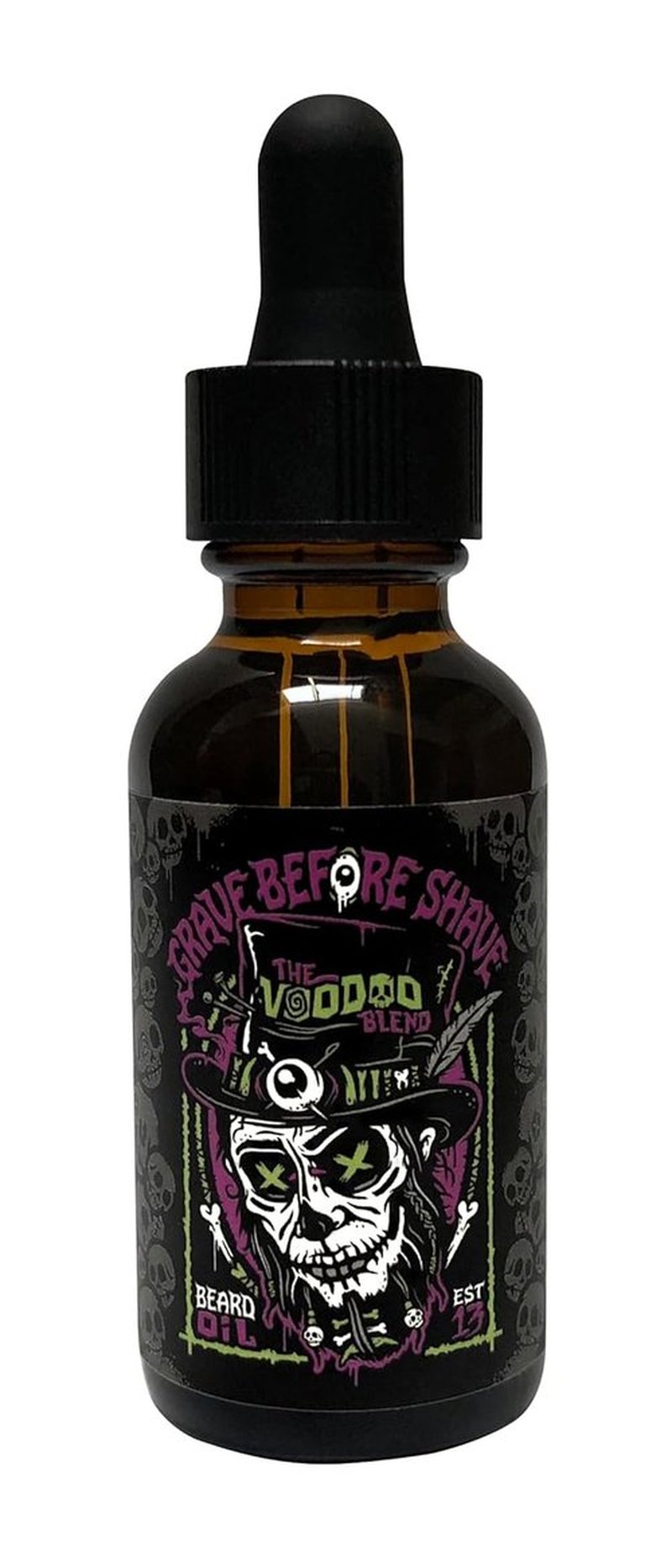 Grave Before Shave Voodoo Blend Beard Oil - 1 Oz Bottle with Dropper Top Dispenser
