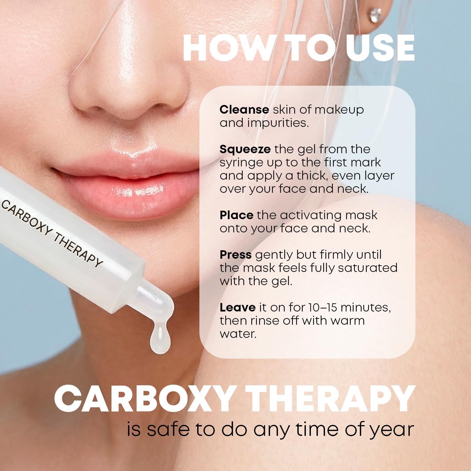 Name Skin Care Korean Carboxy CO2 Therapy Face & Neck Mask Set of 2 - Hydrating Oxygen Carboxytherapy Skincare Sheet Masks - Moisturizing Anti Aging Pore Tightening Brightening Facial Treatment Gel