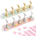 ANGNYA 2 Sets Nail Stand for Press on Nails Display, Magnetic Press on Nail Stand with 96 PCS Reusable Adhesive Putty, Nail Tips Practice Painting Holder for DIY Nail Art Tools