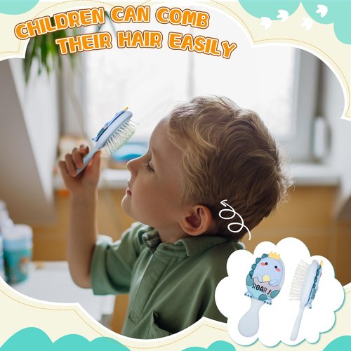 Tessco for you 2 Pcs Toddler Hair Brush for Toddler Boy Kids Ages 2-4+ Comb Brush for Girl Gentle Detangler Gift Wet & Dry Hair Soft Ball-tip Bristle for Sensitive Scalp Travel Spa Party Supply