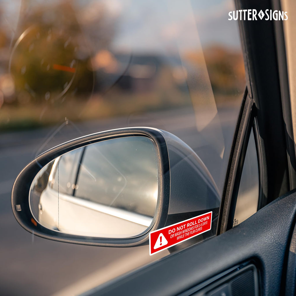 500pcs Do Not Roll Down Window Stickers, Removable Adhesive Warning Labels for Automotive Tint Shops, Vinyl Wrapping, 1" x 4"