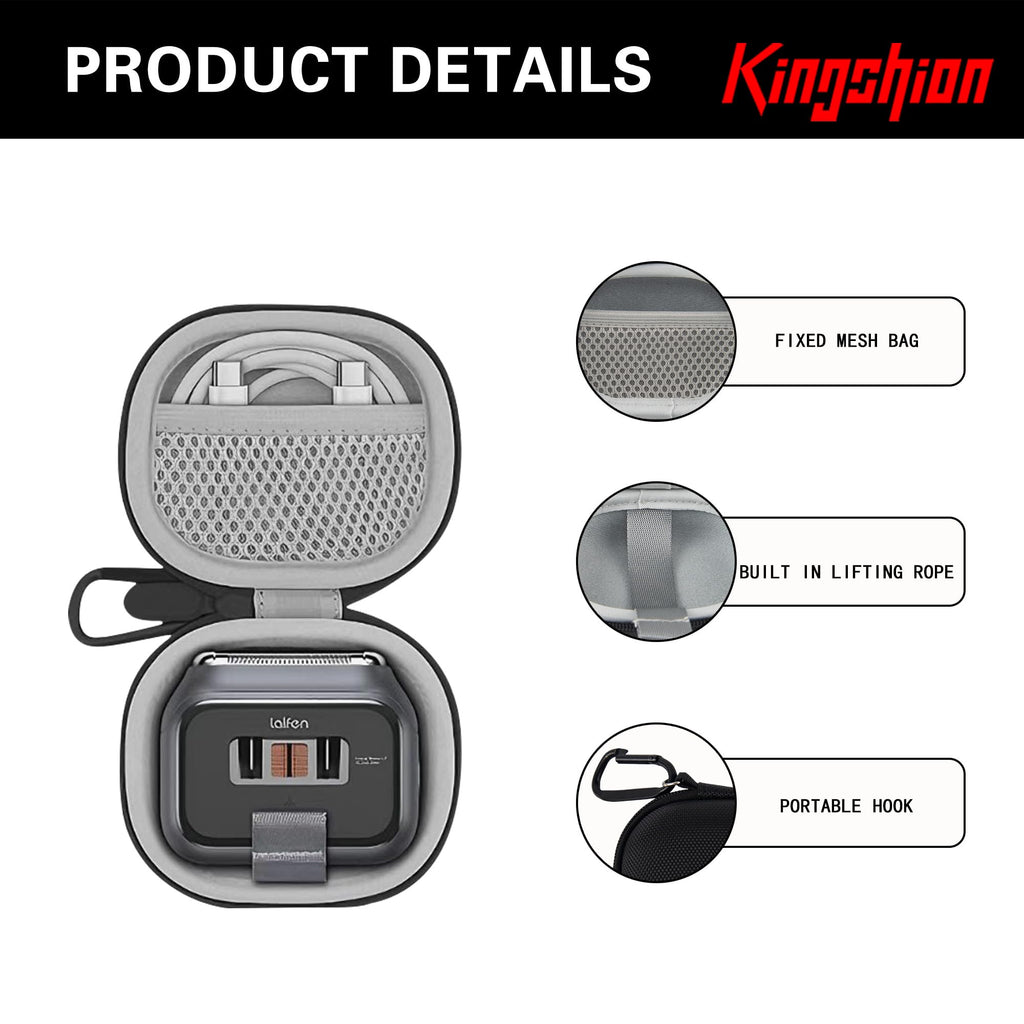 Electric Shaver Razor Case Compatible with Laifen P3 Pro, Protective Travel Storage Box with Mesh Pocket for Shaver Accessori