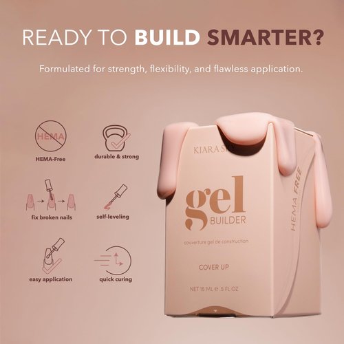 KIARA SKY Hema-Free Builder Nail Gel, Blooming, 0.5 Fl oz