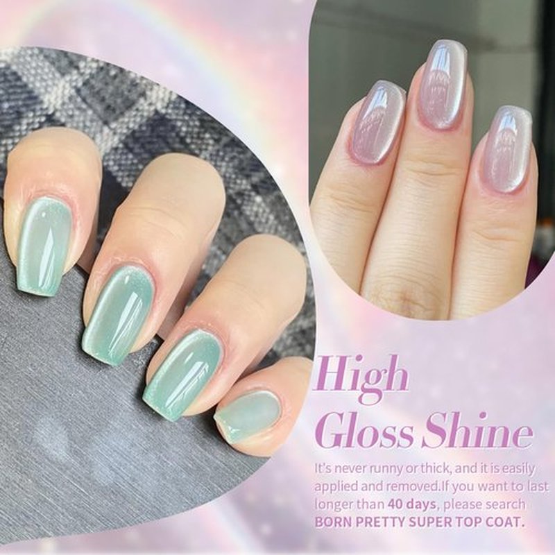 Born Pretty Cat Magnetic Eye Gel Nail Polish Water Light Cat Magnetic Eye Jelly Glass Crystal Gel Polish Glitter Shimmer Auroras Gel Nail Polish LED Gel Nail Art Manicure Kit 4PCS