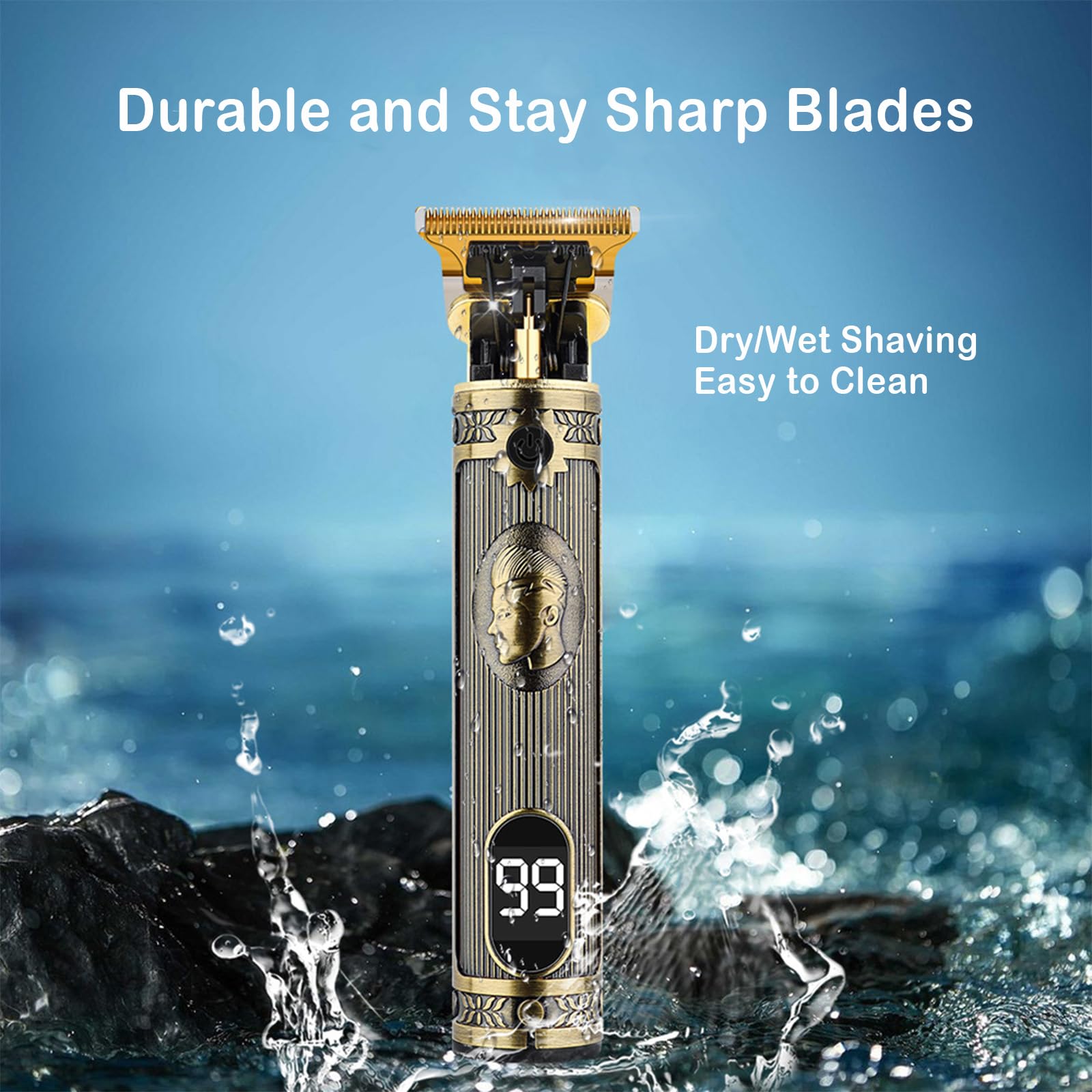 Hair Clippers for Men, Professional Hair Trimmer for Barber, Beard Trimmer for Men, Mens Zero Gap T Blade Trimmer for Edging Beards and Mustaches, Electric Rechargeable Cordless Shaving Machine