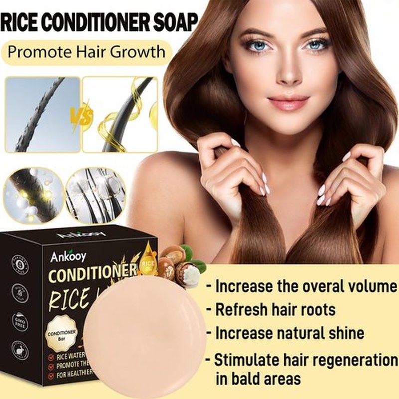 ANKOOY 2 Pack Rice Water Shampoo and Conditioner Set,Deep Cleansing for Damaged Hair,Hair Growth,Thickening,Anti Hair Loss,Strengthen for Volumizing Smooth,Shine, Paraben, Silicone & Sulfate-Free
