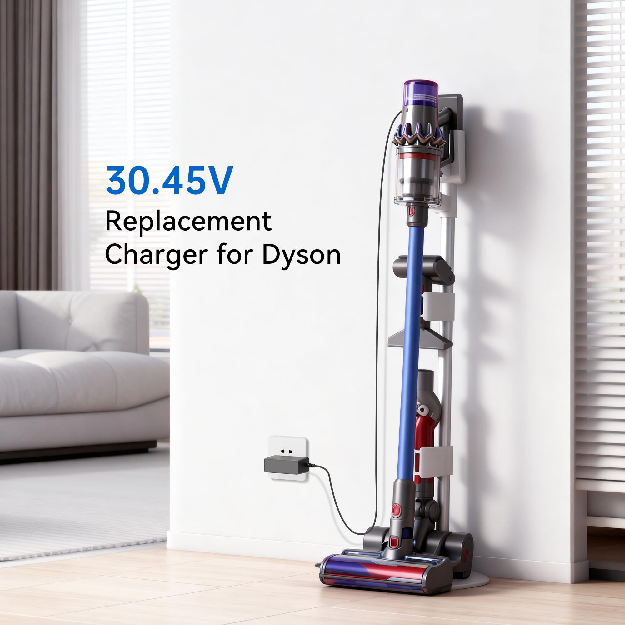 30.45V Vacuum Charger Compatible with Dyson V10 V11 V12 V15 SV12 SV14 SV16 SV20 SV22 Cyclone Absolute Animal Motorhead Cordless Vacuum Power Supply Replacement Charger