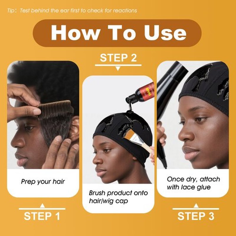 Luxfume Quick Weave Protective Shield, Weave Glue for Quick Dry, Hair Protective Liquid Cap for Hair and Scalp Protection, Easy to Apply and Comfortable (6.oz,Black)