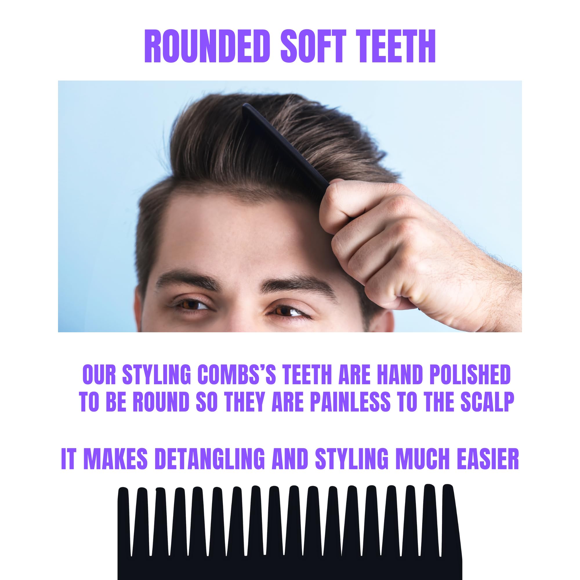 Sandalwood Mustache Wax Kit – Classic Scented Wax with Extra Strong Hold, 5.5" Folding Comb & 5" Fine/Coarse Travel Comb