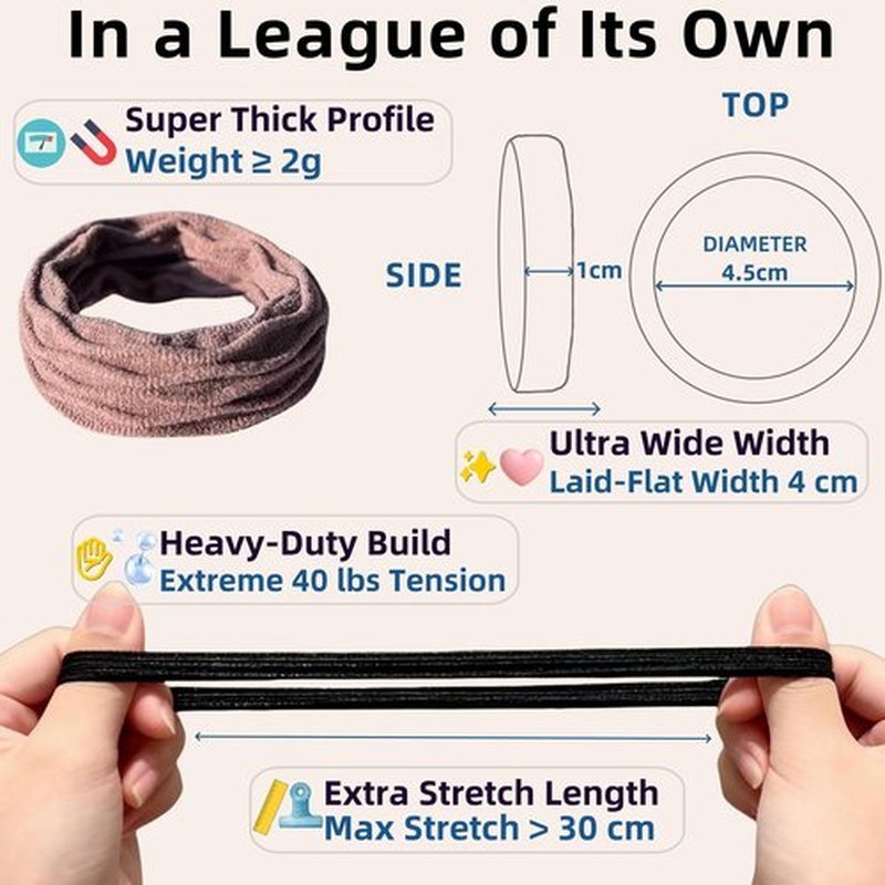 Seamless Hair Ties for Thick Hair Women - Stretchy, Soft & Strong, No Snag No Breakage No Damage - for Ponytail Bun Braids Updo(10 Pcs)