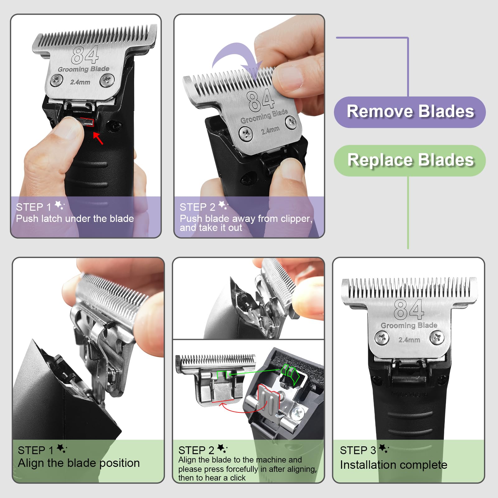 T84# Dog Grooming Blades,Compatible with Andis/Oster A5 Dog Clippers