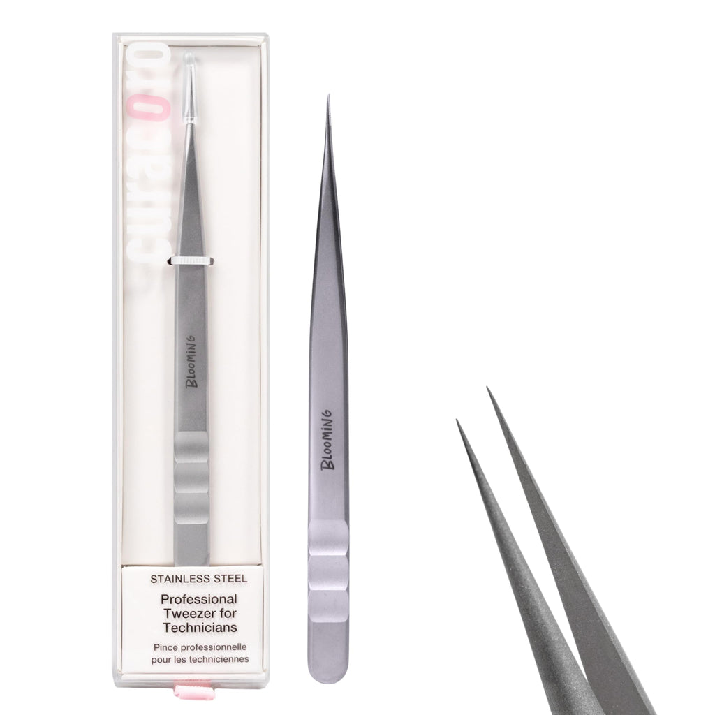 Curacoro Lash Tweezers, LashSmith Straight Isolation Tweezer - Blooming