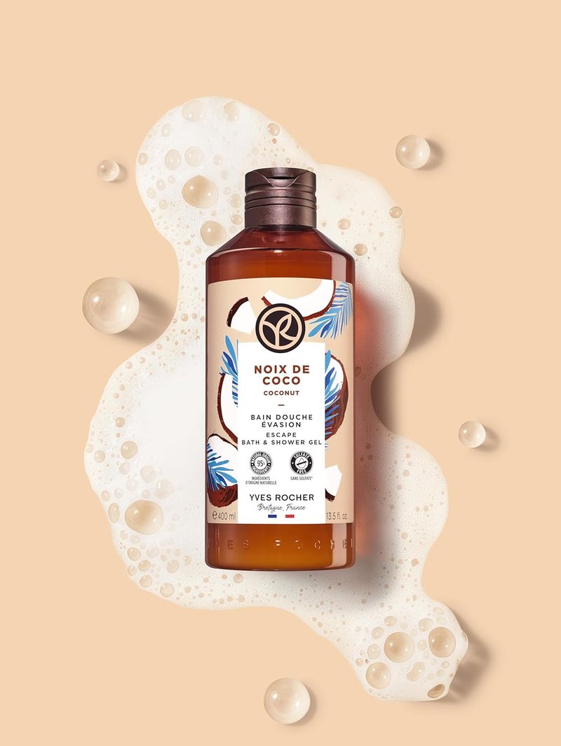 Yves Rocher Coconut Shower Gel - Nourishing Body Cleanser | 400 ml / 13.5 fl. oz.