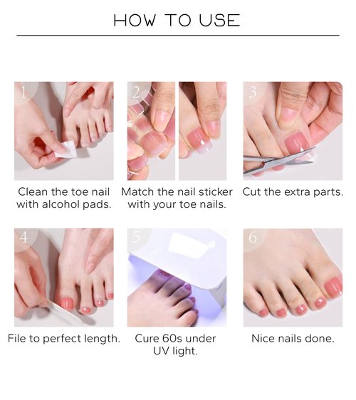 Beaolata Semi Cured Gel Nail Strips - 26 PCS Salon Quality Toe Gel Nail Stickers for All UV Light - Longlasting & Easy Remove Toe Wraps Art Kit for Women (Starry Silver)