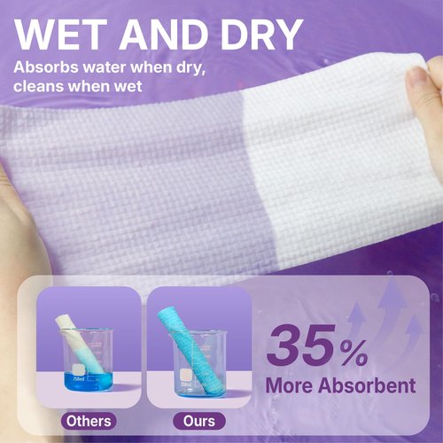 Serenorch Disposable Face Towels (50 Count) – XL 10"x12" Ultra Thick Facial Cleansing Cloths – Soft Biodegradable Dry Wipes for Sensitive Skin – Lint-Free Makeup Remover Towelettes for Daily Skincare