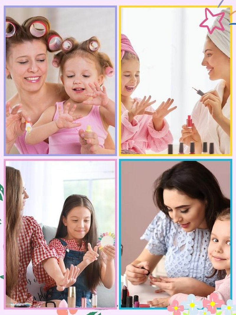 26 Pieces Press on Nails for Kids, EBANKU Kid False Nail Kit Pink Heart Press on Nail with Nail Glue Fake Nail Kits for Kids Girls