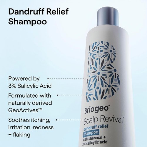 Briogeo Scalp Revival Dandruff Relief Shampoo - Charcoal & 3% Salicylic Acid | Daily Anti-Dandruff Care | 8.4 fl oz