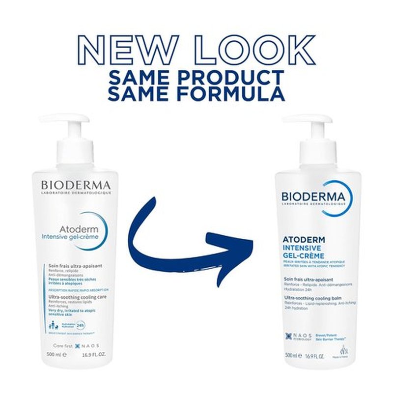 Bioderma Atoderm Intensive Gel-Cream - Soothing Body Moisturizer for Dry Skin | 24-Hour Hydration, 16.9 Fl Oz