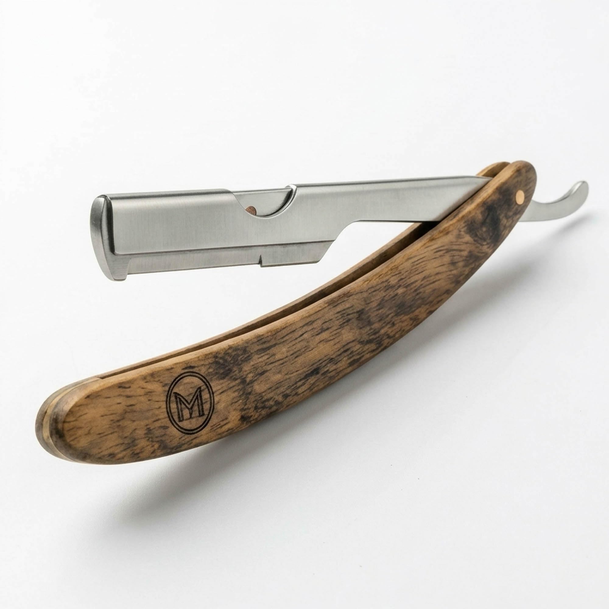 Straight Razor for Men Dark Brown Textolite Handle Stainless Steel Barber Razor Manual Shaving Razor Close Shave Folding Straight Edge Razor Durable Blade Arm Grooming Tool 6.00 Inch