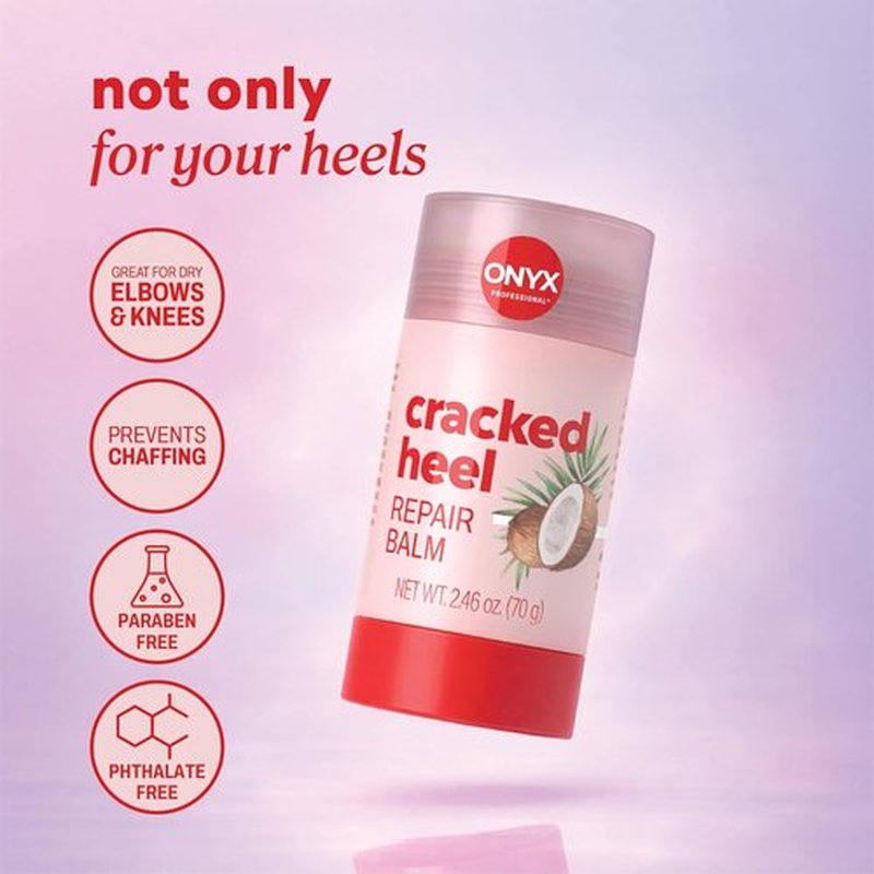 Onyx Professional Cracked Heel Repair Balm Stick - Moisturizing Coconut Scent for Dry Feet, 1 Pack