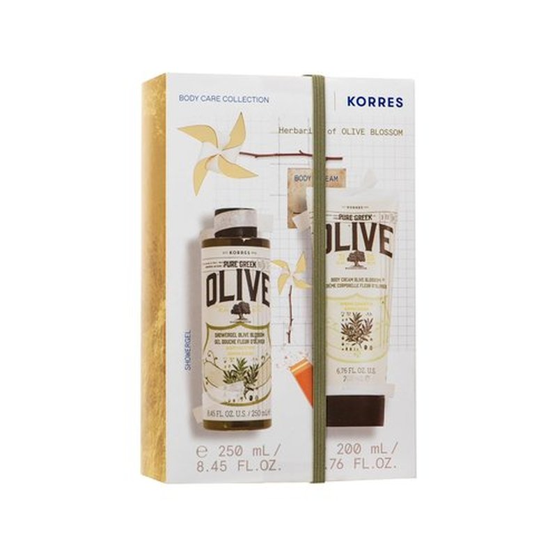 KORRES Olive Blossom Body Care Set - Natural Vegan Skincare Gift for Men & Women | 2-Piece Set, 8.45 FL Oz & 6.76 FL Oz