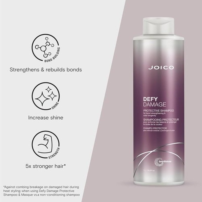 Joico Defy Damage Protective Shampoo - Strengthens Color-Treated Hair | Moringa Seed Oil & Arginine