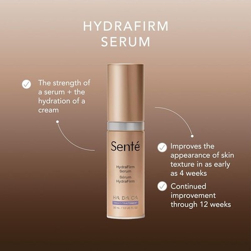 Senté HydraFirm Serum - Boosts Collagen & Elastin Production | Restores Firmness & Plumps Skin | 1 Fl Oz